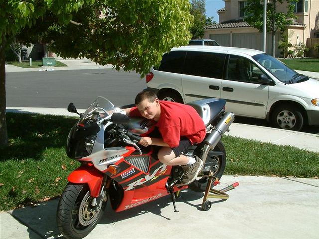 THIS IS JON JR. MY STEP-SON.. ON A RACING BIKE..